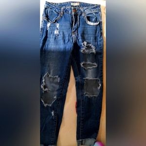 Encore ripped cuffed jeans size 7